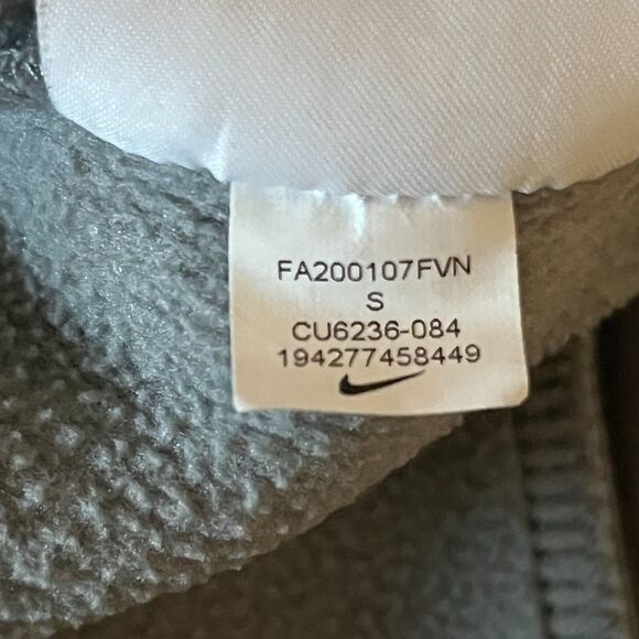 Nike Hoodie Mens S Gray Dri Fit Therma Soft Training Pullover Fleece Sweatshirt - Picture 6 of 6